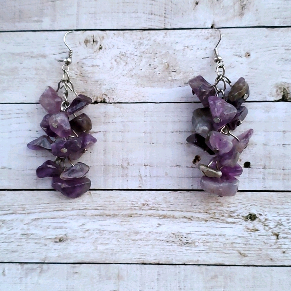 Natural Amethyst Earrings
